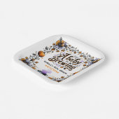 ベビーがハロウィーンの赤ちゃんシャワーを醸造している ペーパープレート (傾斜あり)