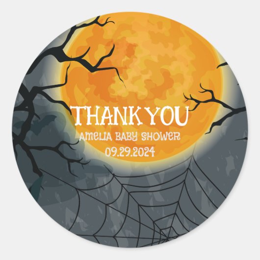 ベビーがハロウィーンの赤ちゃんシャワーを醸造している ラウンドシール (正面)