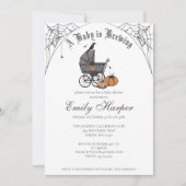 ベビーがハロウィーンの赤ちゃんシャワーを醸造している 招待状 (正面)