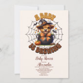 ベビーがハロウィーンの赤ちゃんシャワーを醸造している 招待状 (正面)