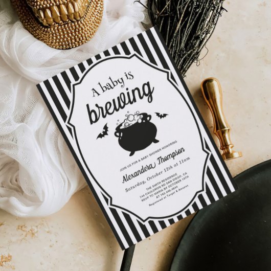 ベビーがハロウィーンの赤ちゃんシャワーを醸造している 招待状