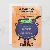 ベビーがハロウィーンの赤ちゃんシャワーを醸造している 招待状 (正面)