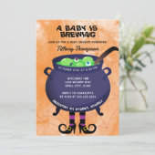 ベビーがハロウィーンの赤ちゃんシャワーを醸造している 招待状 (スタンド正面)