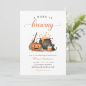 ベビーがハロウィーンの赤ちゃんシャワーを醸造している 招待状 (スタンド正面)