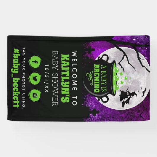 ベビーがハロウィーンの赤ちゃんシャワーを醸造している 横断幕 (横)