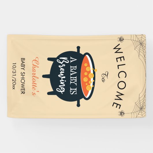 ベビーがハロウィーンの赤ちゃんシャワーを醸造している 横断幕 (横)