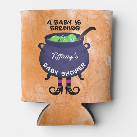 ベビーがハロウィーンの赤ちゃんシャワーを醸造している 缶クーラー (正面)