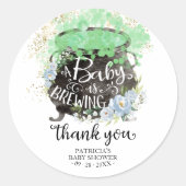 ベビーがハロウィーンの赤ちゃんシャワーを醸造してくれてありがとう ラウンドシール (正面)