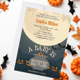 ベビーがハロウィーンの赤ちゃんシャワーパーティーを醸造している 招待状