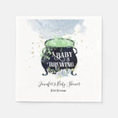 ベビーがハロウィーンの赤ちゃんシャワーブルーを醸造している スタンダードカクテルナプキン (正面)