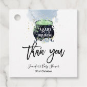 ベビーがハロウィーンの赤ちゃんシャワーブルーを醸造している フェイバータグ (正面)