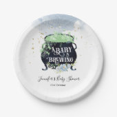 ベビーがハロウィーンの赤ちゃんシャワーブルーを醸造している ペーパープレート (正面)