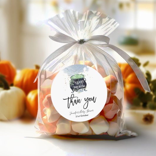 ベビーがハロウィーンの赤ちゃんシャワーブルーを醸造している ラウンドシール