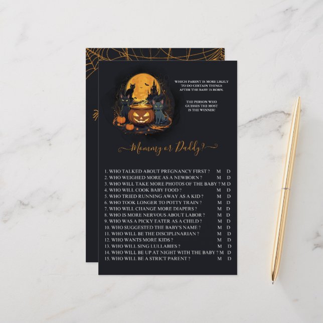 ベビーがハロウィーンの赤ちゃんシャワーM/Dゲームを醸造している (正面/裏面インサイチュ)