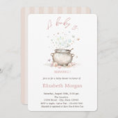 ベビーがハロウィーンをストライプの醸造している 招待状 (正面/裏面)