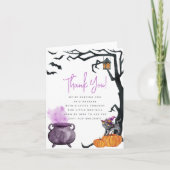 ベビーがハロウィーンサンキューカードを醸造している サンキューカード (正面)