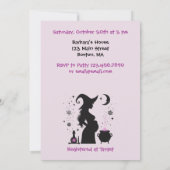 ベビーがハロウィーン魔女の赤ちゃんシャワーを醸造している 招待状 (裏面)