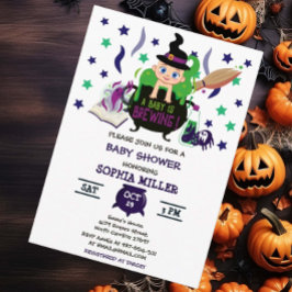 ベビーがハロウィーン魔女の赤ちゃんシャワーを醸造している 招待状