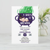 ベビーがハロウィーン魔女の赤ちゃんシャワーを醸造している 招待状 (スタンド正面)