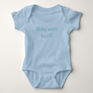 ベビーがビーチ草書を欲しがる ベビーボディスーツ
