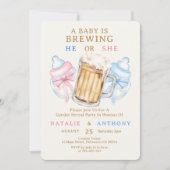ベビーがビールのジェンダーを明らかにする 招待状 (正面)