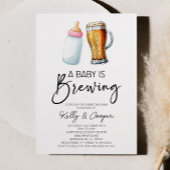ベビーがビールボトルグラス赤ちゃんシャワーを醸造している 招待状