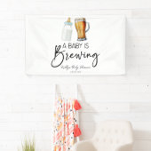 ベビーがビールボトルグラス赤ちゃんシャワーを醸造している 横断幕 (インサイチュ)