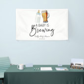 ベビーがビールボトルグラス赤ちゃんシャワーを醸造している 横断幕 (トレードショー)