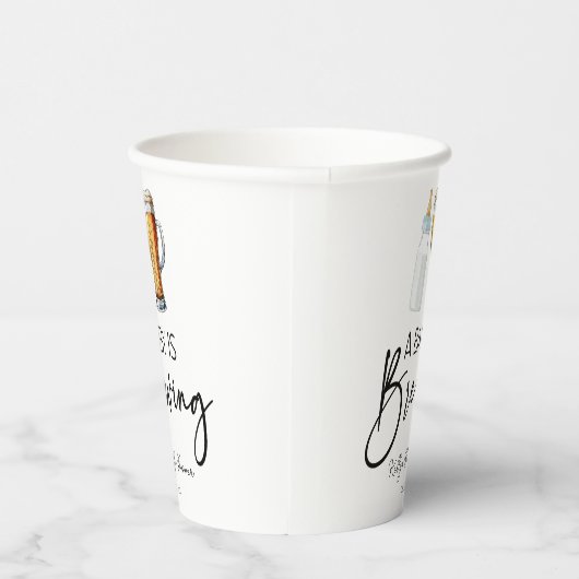 ベビーがビールボトルグラス赤ちゃんシャワーを醸造している 紙コップ (右)