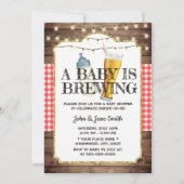 ベビーがビール素朴の赤ちゃんシャワーを醸造する 招待状 (正面)