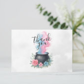 ベビーがピンクと青の釜を造っている サンキューカード (スタンド正面)