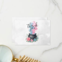 ベビーがピンクと青の釜を造っている サンキューカード