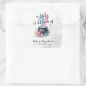 ベビーがピンクと青の釜を造っている スクエアシール (バッグ)