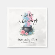 ベビーがピンクと青の釜を造っている