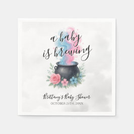 ベビーがピンクと青の釜を造っている スタンダードカクテルナプキン