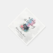 ベビーがピンクと青の釜を造っている スタンダードカクテルナプキン (角)