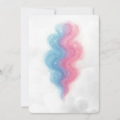 ベビーがピンクと青の釜を造っている 招待状 (裏面)