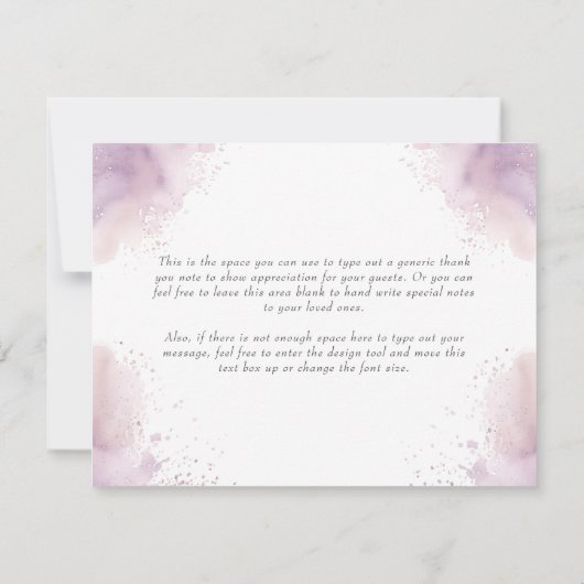 ベビーがピンクのハロウィーンの赤ちゃんシャワーを醸造している サンキューカード (裏面)