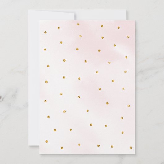 ベビーがピンクの金ゴールドフローラ赤ちゃんシャワーを醸造している 招待状 (裏面)