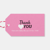 ベビーがピンク色のベビーガールシャワーを醸造している ギフトタグ (裏面横)