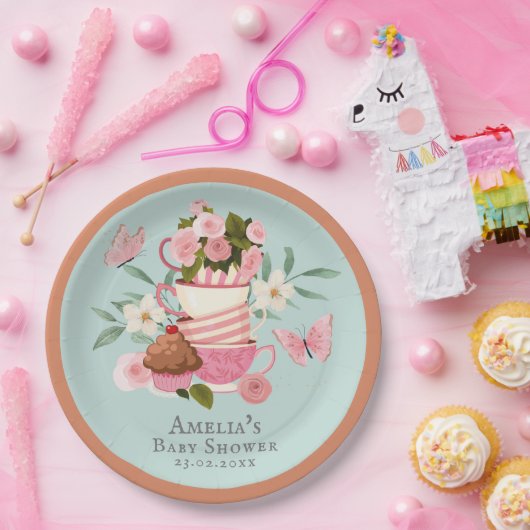 ベビーがフローラを醸造している赤ちゃんシャワー ペーパープレート (パーティー)