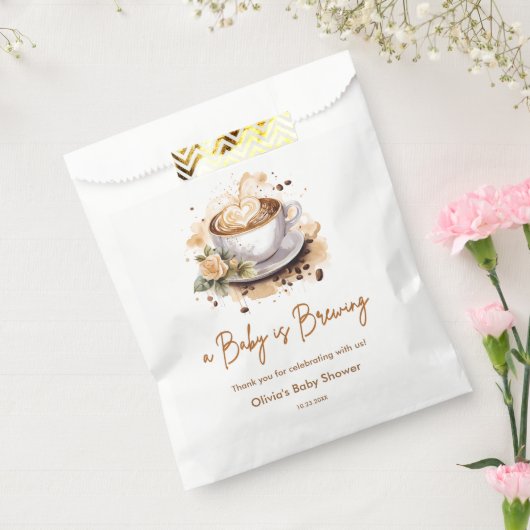 ベビーがブラウンコーヒーベビーシャワーを醸造している フェイバーバッグ (封をした状態)