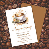ベビーがブラウンコーヒーベビーシャワーを醸造している 招待状