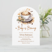 ベビーがブラウンコーヒーベビーシャワーを醸造している 招待状 (スタンド正面)