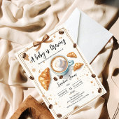 ベビーがブルッシュ&コーヒーベビーシャワーを醸造している 招待状