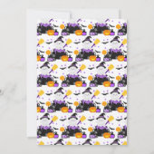 ベビーがブルーイング紫ハロウィーンの赤ちゃんシャワー 招待状 (裏面)