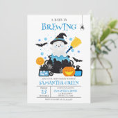 ベビーがブルーハロウィーンの赤ちゃんシャワーを浴びる 招待状 (スタンド正面)