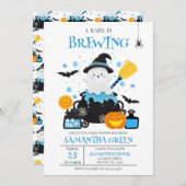 ベビーがブルーハロウィーンの赤ちゃんシャワーを浴びる 招待状 (正面/裏面)