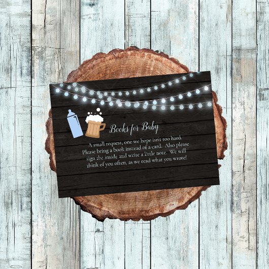 ベビーがブルーベビーシャワーベビー本を醸造している エンクロージャーカード