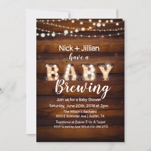 ベビーがベビーシャワー招待状 招待状 (正面)